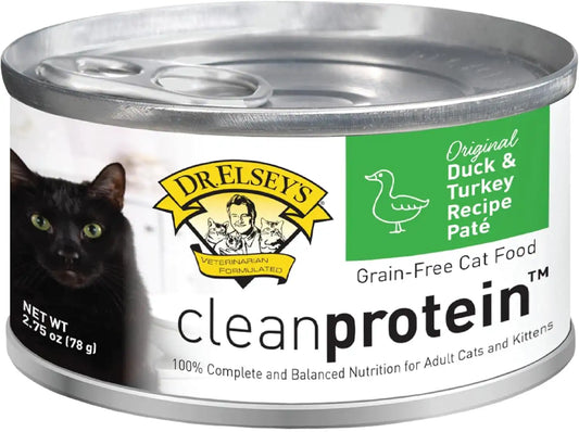 Dr. Elsey's cleanprotein Duck & Turkey Recipe Wet Cat Food, 2.75 oz Can (Case of 24)