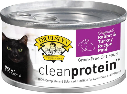 Dr. Elsey's cleanprotein Rabbit & Turkey Recipe Wet Cat Food, 2.75 oz Cans, (Pack of 24)