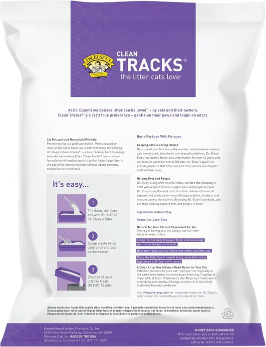 Dr. Elsey's® Clean Tracks Clumping Clay Cat Litter 40 lb. Bag